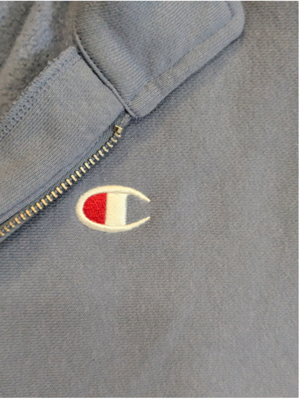 Champion Reverse Weave 1/4 Zip Sweatshirt Small Light Blue - Picture 6 of 11
